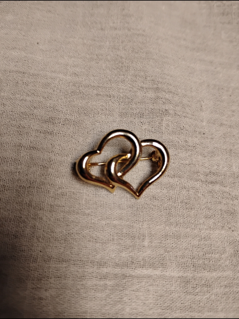Gold Double Heart Brooch - Elegant Women’s Jewelry